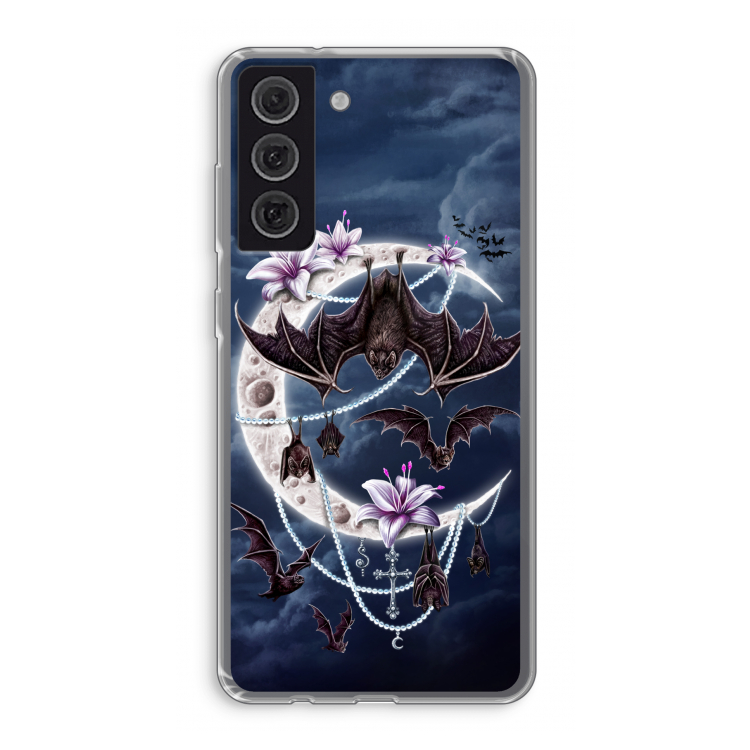 Vleermuizen Maan: Samsung Galaxy S21 FE Transparant Hoesje