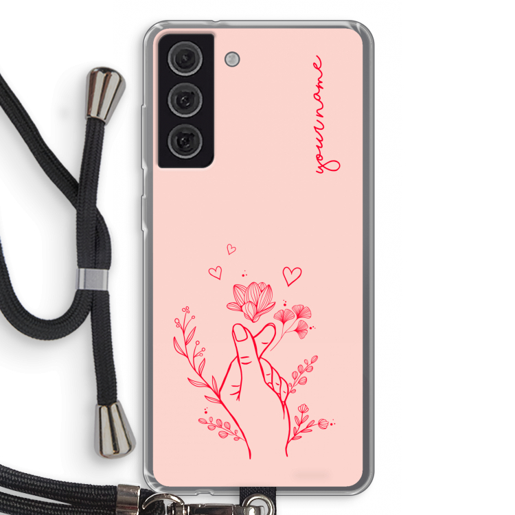 Giving Flowers: Samsung Galaxy S21 FE Transparant Hoesje met koord