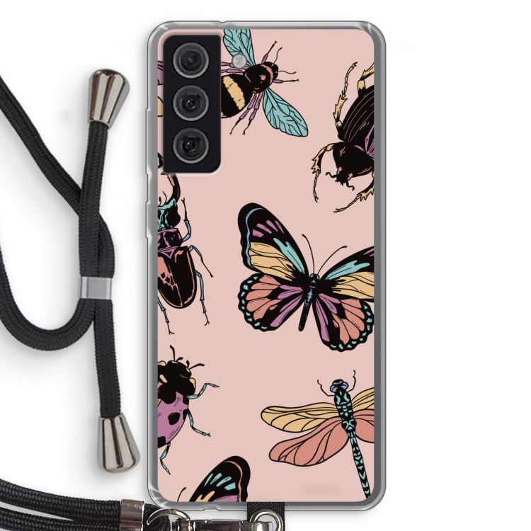 Tiny Bugs: Samsung Galaxy S21 FE Transparant Hoesje met koord