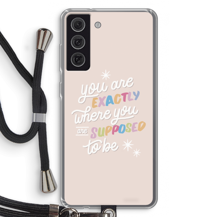 Right Place: Samsung Galaxy S21 FE Transparant Hoesje met koord