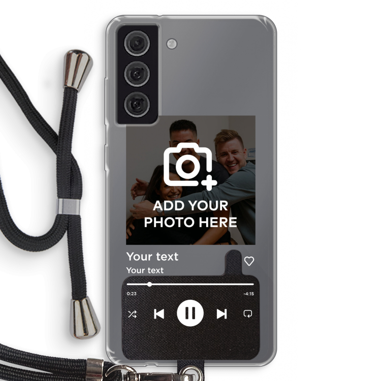 Music Player: Samsung Galaxy S21 FE Transparant Hoesje met koord