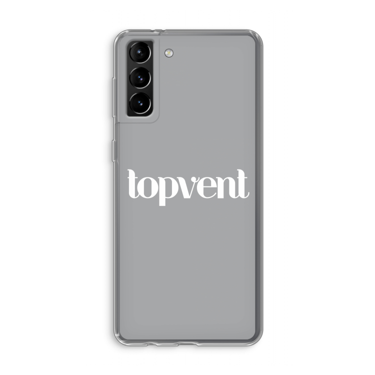 Topvent Grijs Wit: Samsung Galaxy S21 Plus Transparant Hoesje