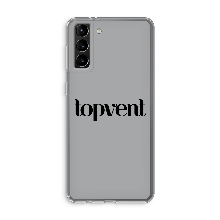 Topvent Grijs Zwart: Samsung Galaxy S21 Plus Transparant Hoesje