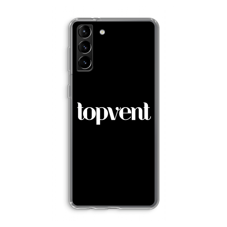 Topvent Zwart: Samsung Galaxy S21 Plus Transparant Hoesje