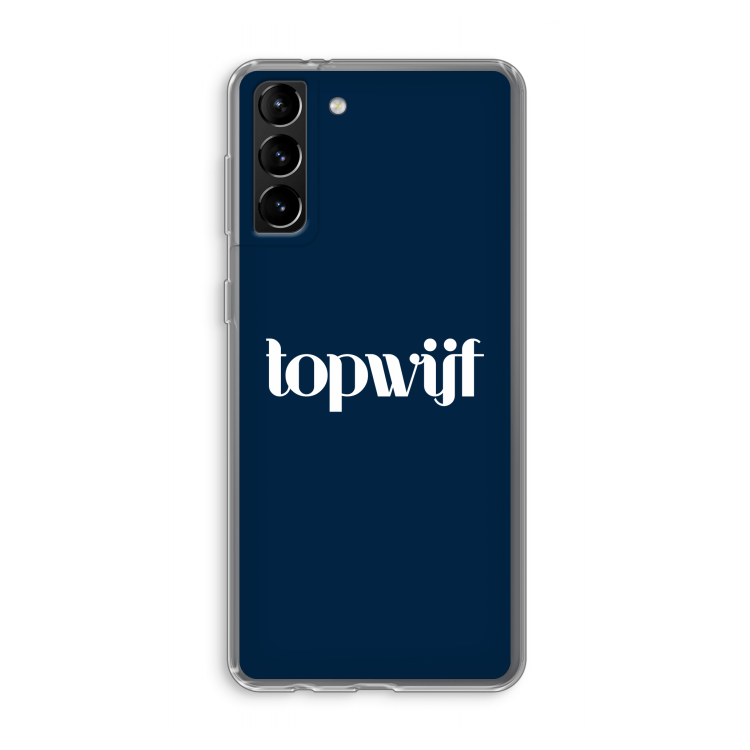 Topwijf Navy: Samsung Galaxy S21 Plus Transparant Hoesje