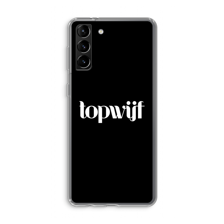 Topwijf Zwart: Samsung Galaxy S21 Plus Transparant Hoesje