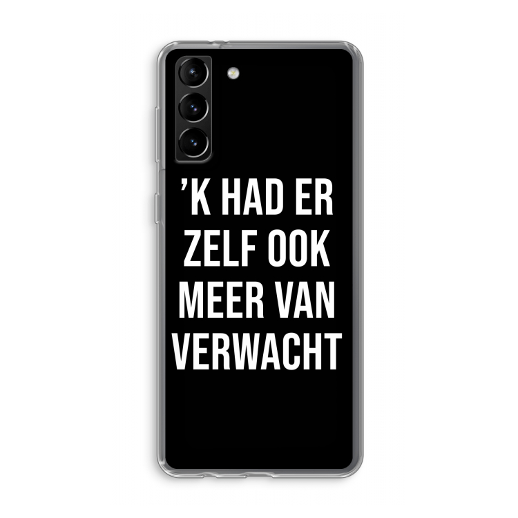 Meer verwacht - Zwart: Samsung Galaxy S21 Plus Transparant Hoesje
