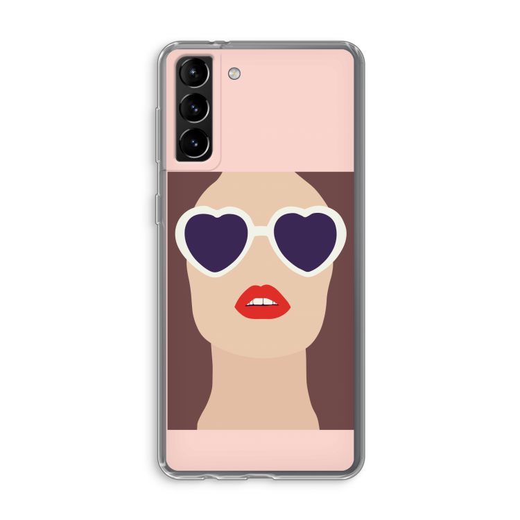 Red lips: Samsung Galaxy S21 Plus Transparant Hoesje