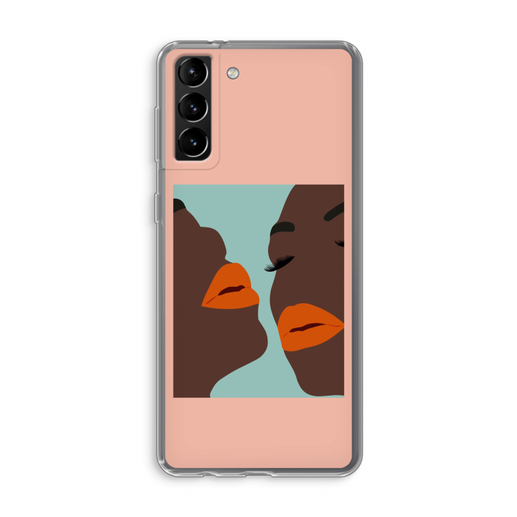 Orange lips: Samsung Galaxy S21 Plus Transparant Hoesje