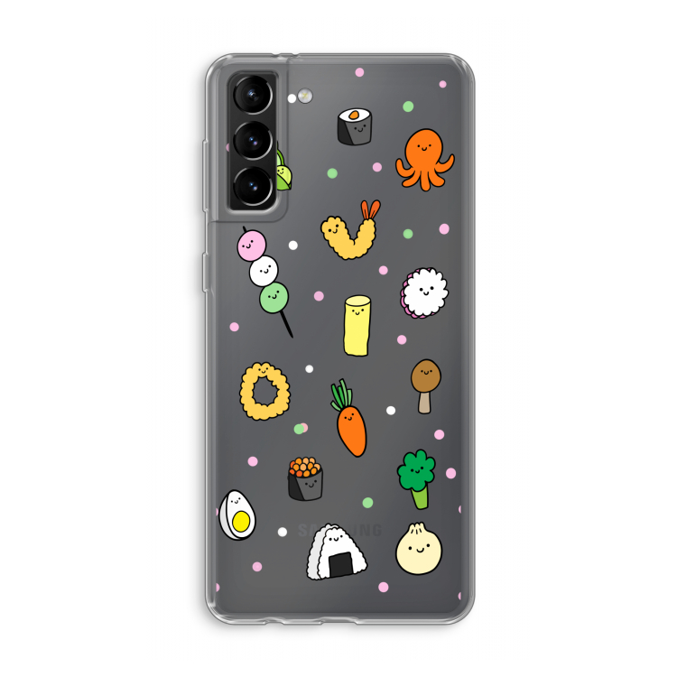 Happy bento friends: Samsung Galaxy S21 Plus Transparant Hoesje