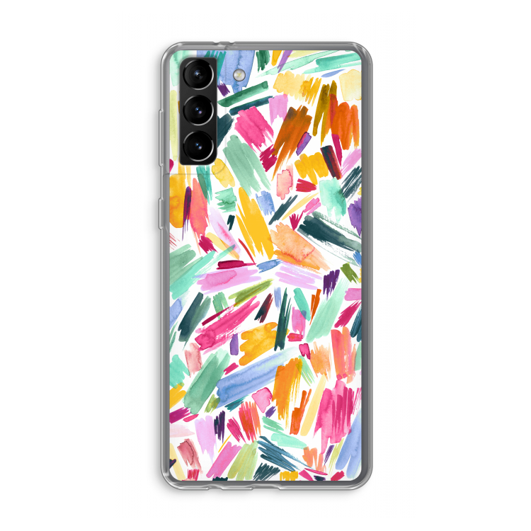 Watercolor Brushstrokes: Samsung Galaxy S21 Plus Transparant Hoesje