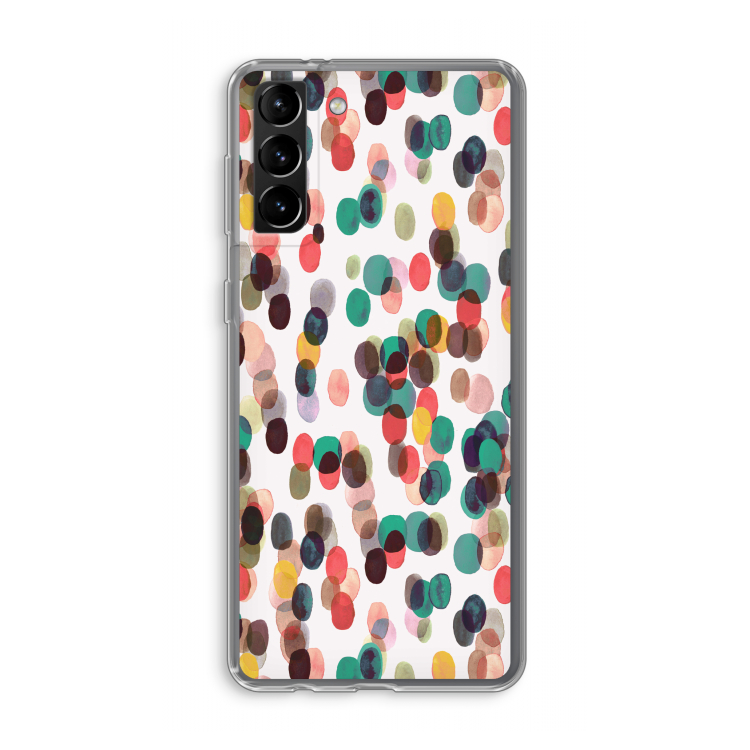 Tropical Dots: Samsung Galaxy S21 Plus Transparant Hoesje