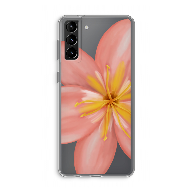 Pink Ellila Flower: Samsung Galaxy S21 Plus Transparant Hoesje