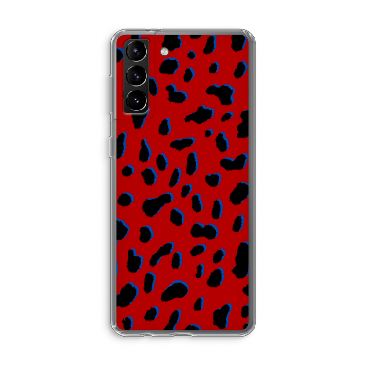 Red Leopard: Samsung Galaxy S21 Plus Transparant Hoesje