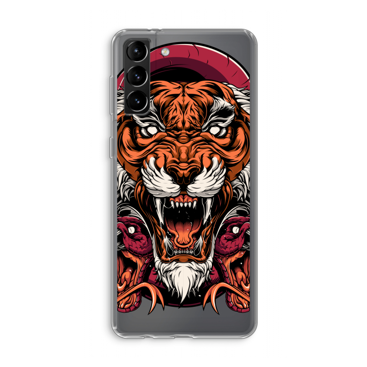 Tiger and Rattlesnakes: Samsung Galaxy S21 Plus Transparant Hoesje