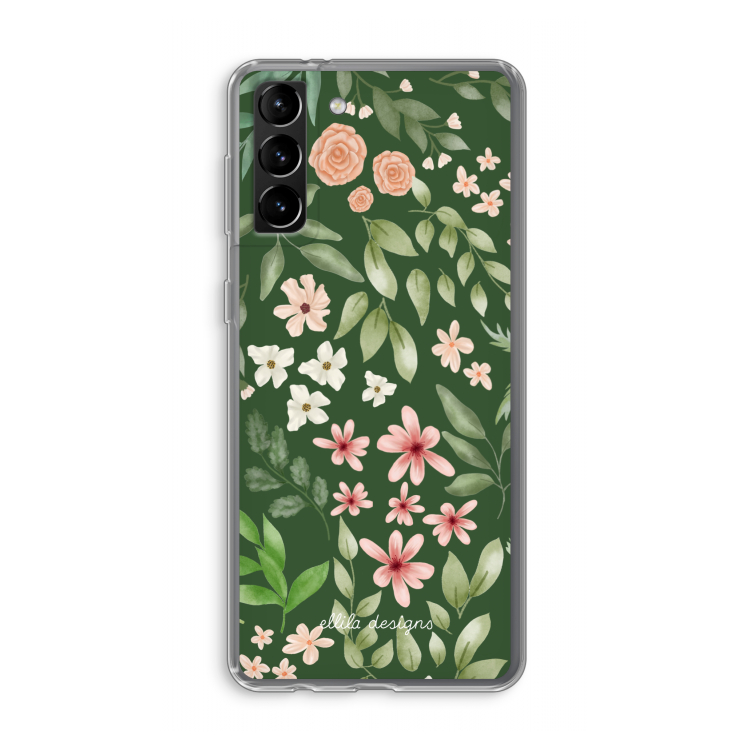Botanical green sweet flower heaven: Samsung Galaxy S21 Plus Transparant Hoesje