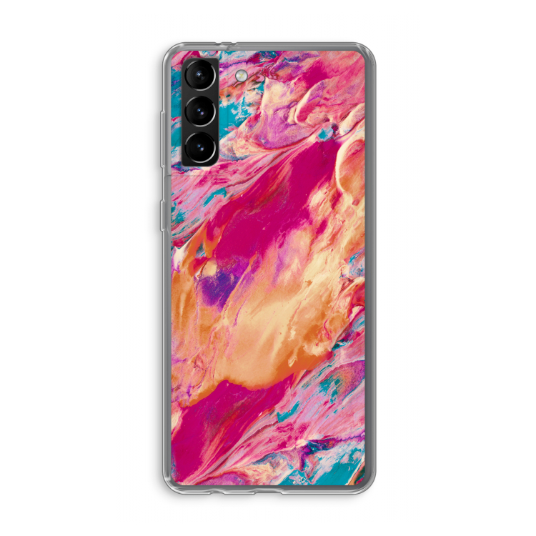 Pastel Echoes: Samsung Galaxy S21 Plus Transparant Hoesje