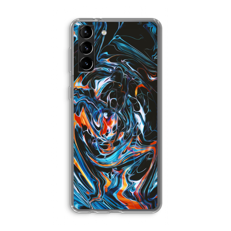 Black Unicorn: Samsung Galaxy S21 Plus Transparant Hoesje