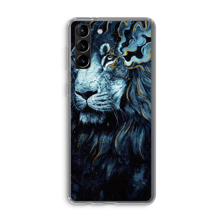 Darkness Lion: Samsung Galaxy S21 Plus Transparant Hoesje