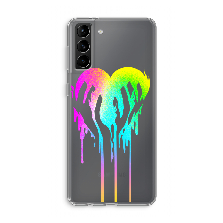Hold My Heart: Samsung Galaxy S21 Plus Transparant Hoesje