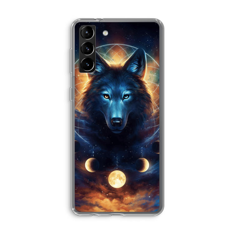 Wolf Dreamcatcher: Samsung Galaxy S21 Plus Transparant Hoesje