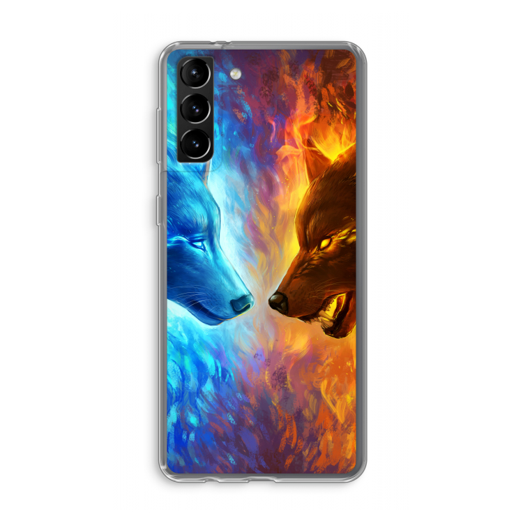Fire & Ice: Samsung Galaxy S21 Plus Transparant Hoesje