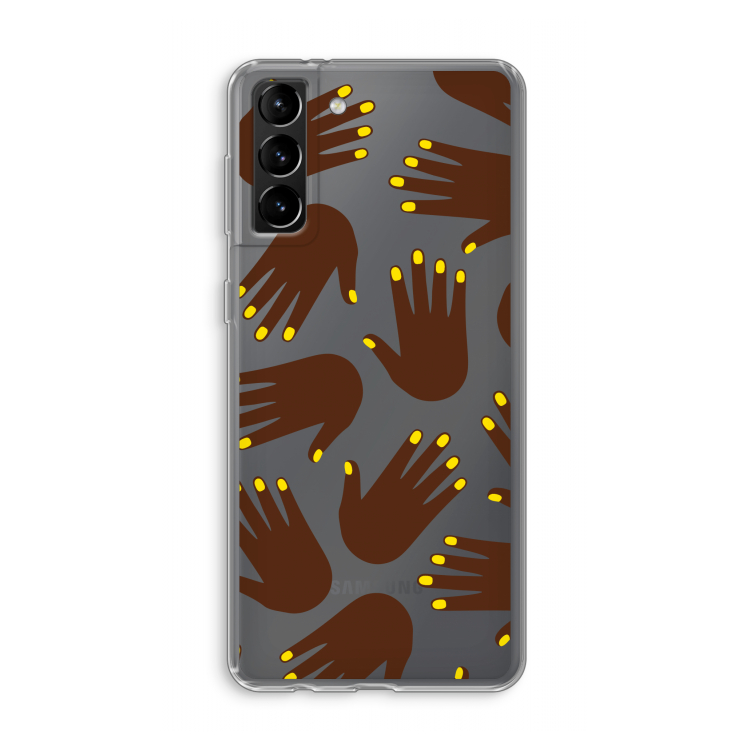 Hands dark: Samsung Galaxy S21 Plus Transparant Hoesje