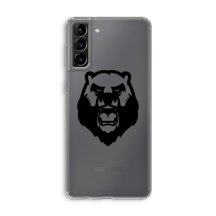 Angry Bear (black): Samsung Galaxy S21 Plus Transparant Hoesje