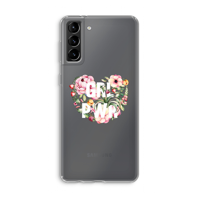 GRL PWR Flower: Samsung Galaxy S21 Plus Transparant Hoesje