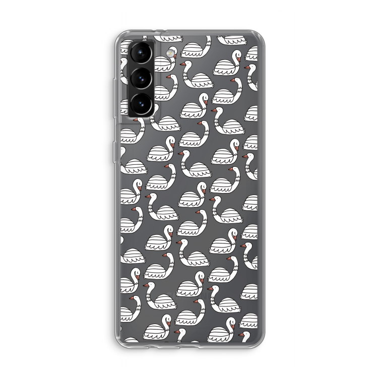 Zwanen: Samsung Galaxy S21 Plus Transparant Hoesje