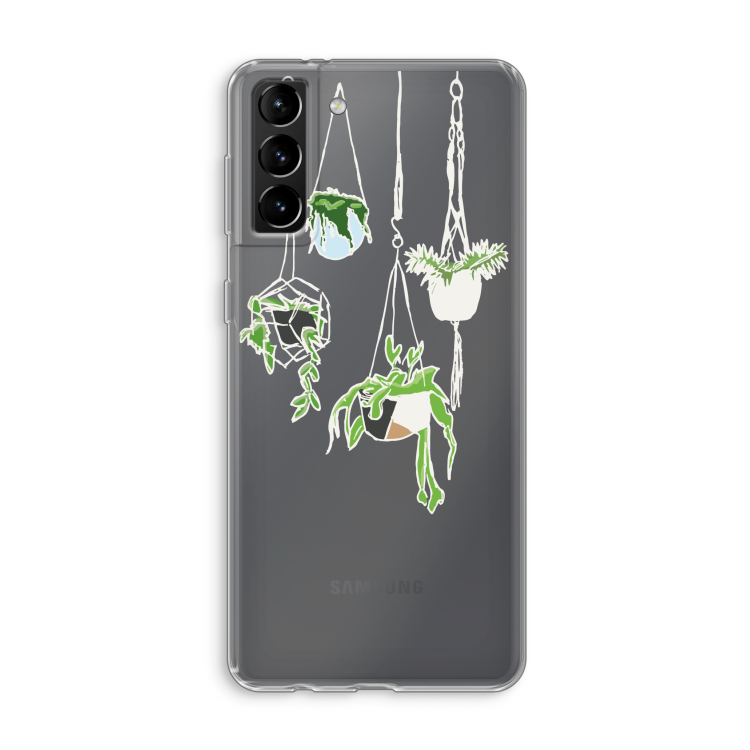 Hang In There: Samsung Galaxy S21 Plus Transparant Hoesje