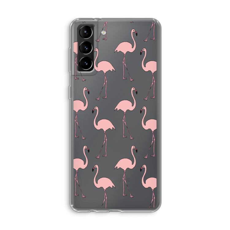 Anything Flamingoes: Samsung Galaxy S21 Plus Transparant Hoesje
