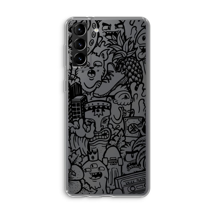 Vexx Black Mixtape: Samsung Galaxy S21 Plus Transparant Hoesje