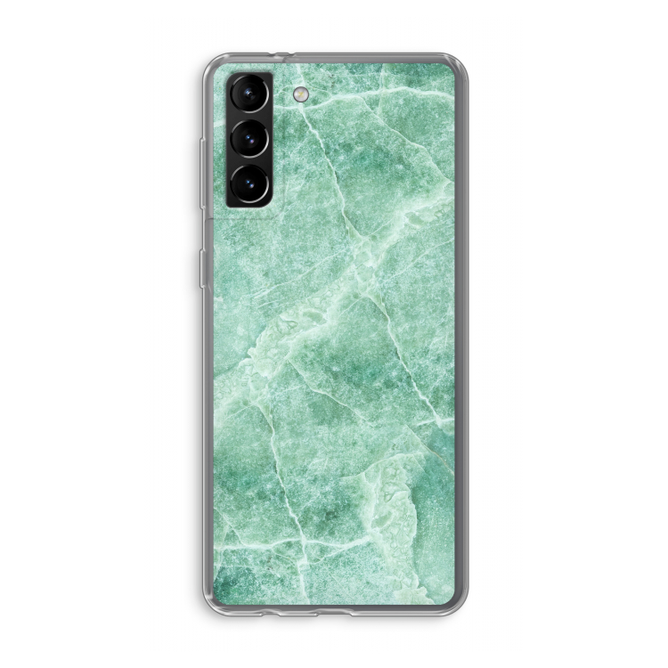 Groen marmer: Samsung Galaxy S21 Plus Transparant Hoesje