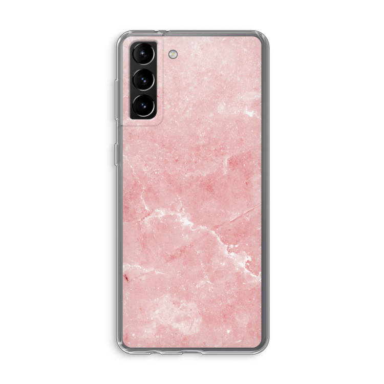 Roze marmer: Samsung Galaxy S21 Plus Transparant Hoesje