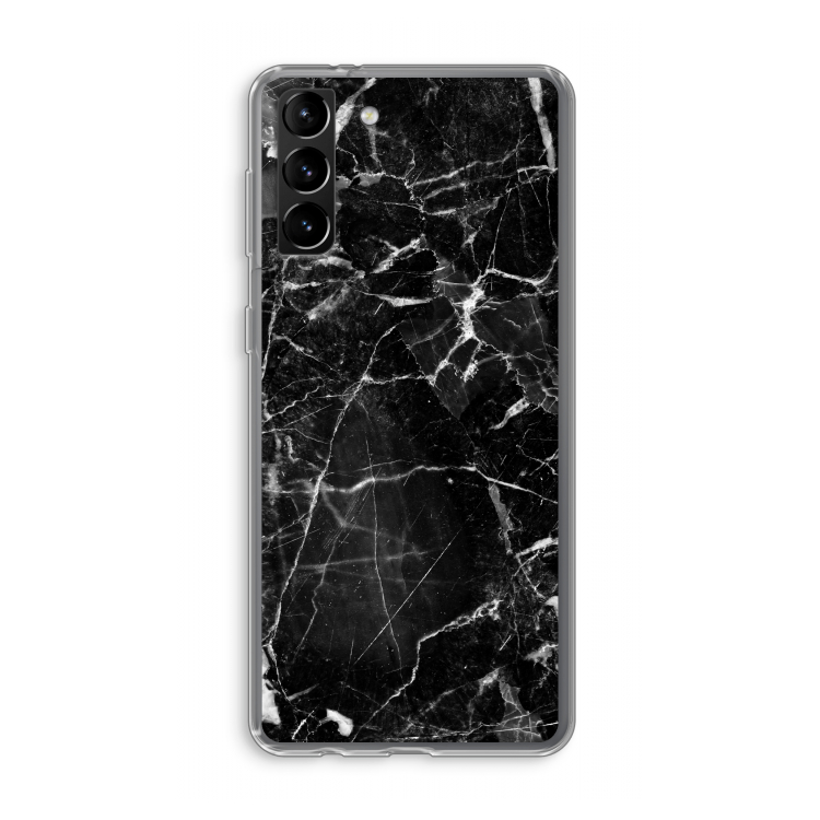 Zwart Marmer 2: Samsung Galaxy S21 Plus Transparant Hoesje