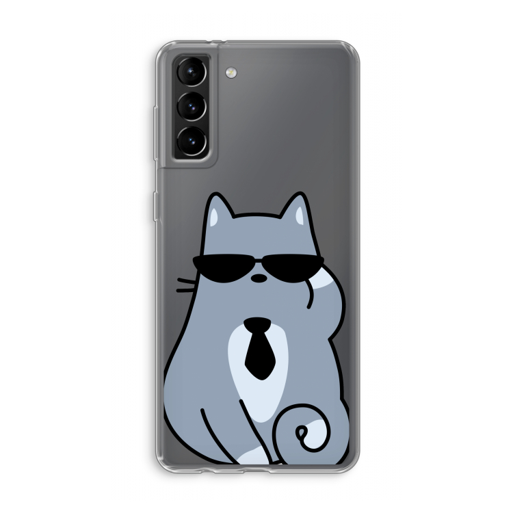 Cool cat: Samsung Galaxy S21 Plus Transparant Hoesje