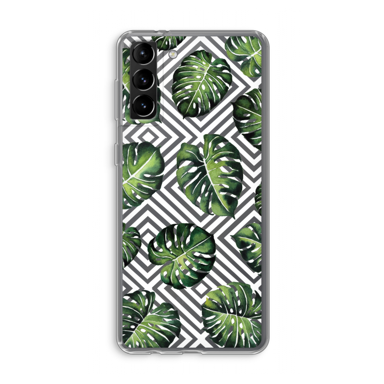 Geometrische jungle: Samsung Galaxy S21 Plus Transparant Hoesje