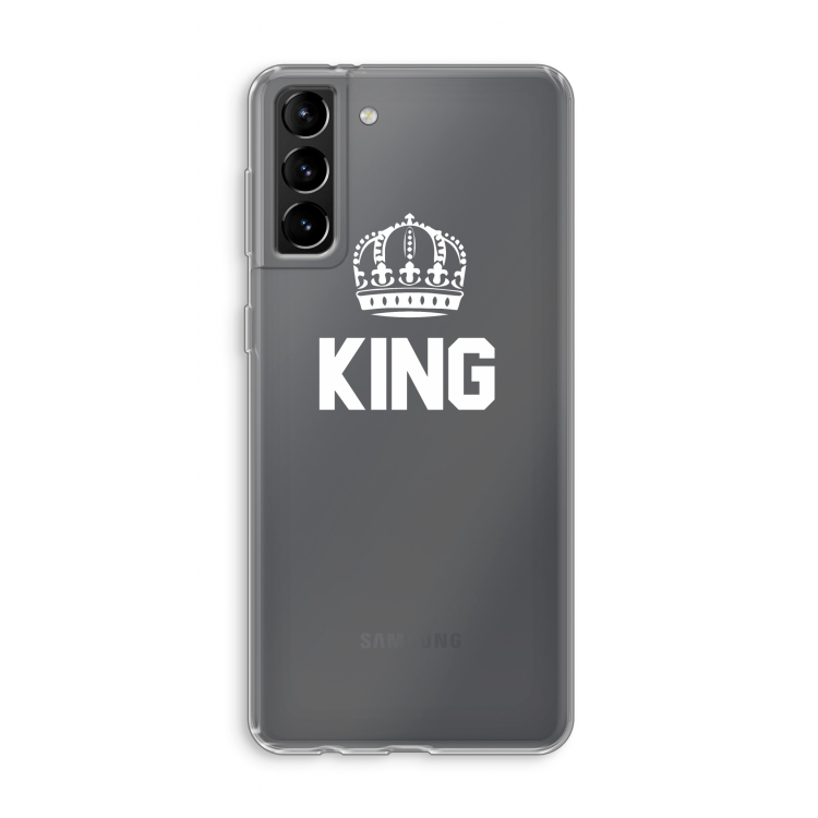King zwart: Samsung Galaxy S21 Plus Transparant Hoesje