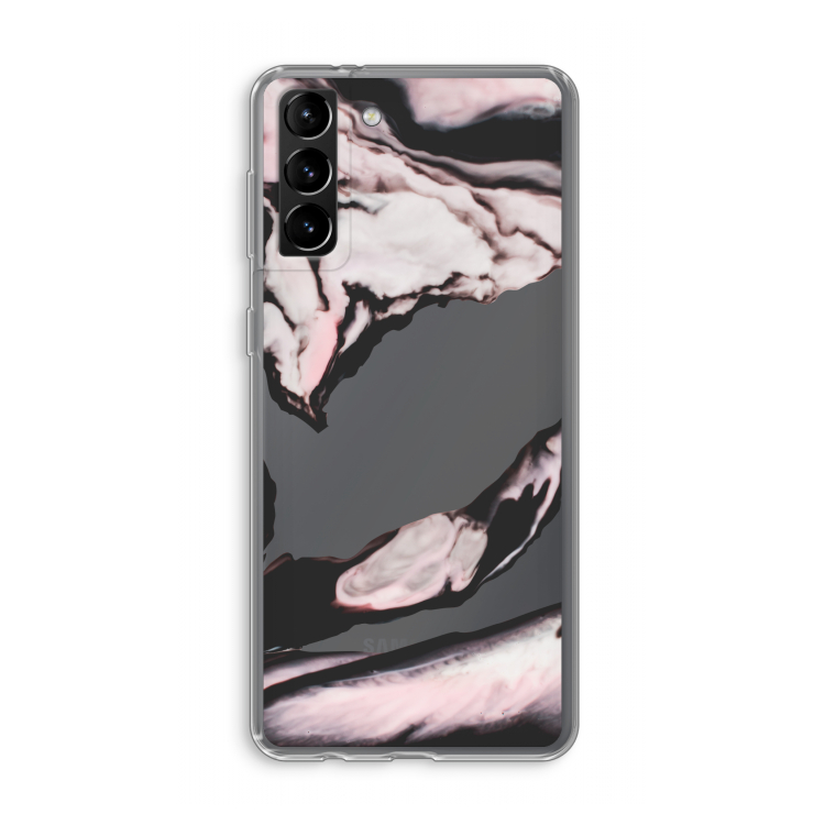 Roze stroom: Samsung Galaxy S21 Plus Transparant Hoesje