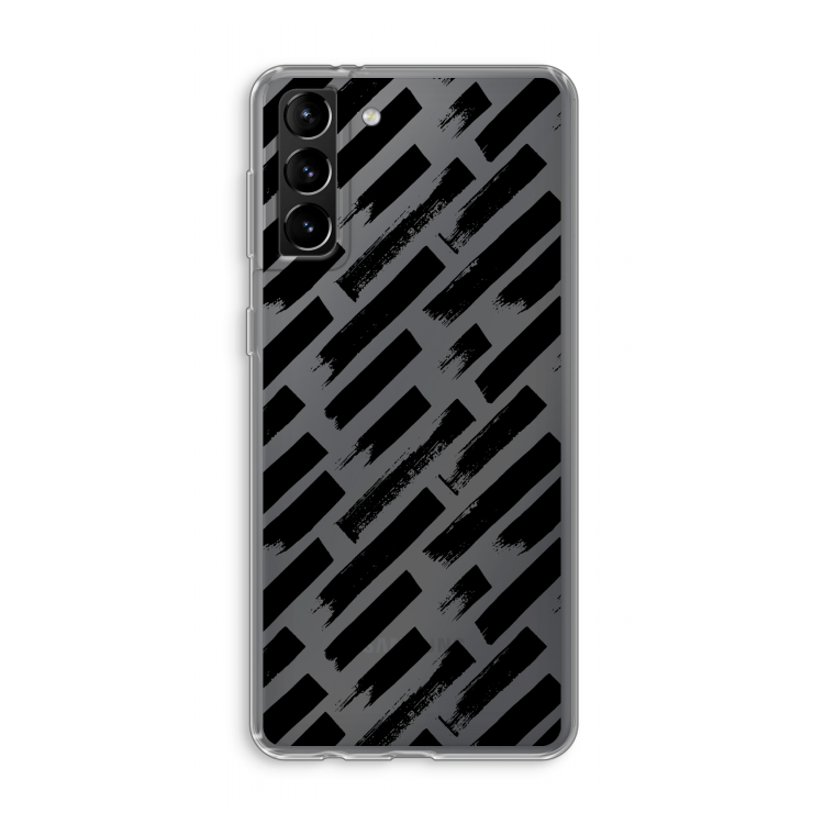 Zwarte vegen: Samsung Galaxy S21 Plus Transparant Hoesje