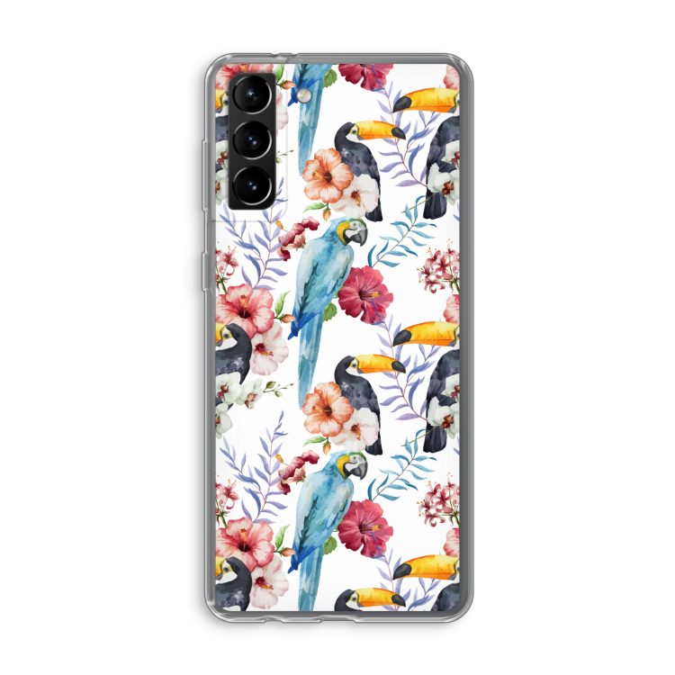 Bloemen tukan: Samsung Galaxy S21 Plus Transparant Hoesje