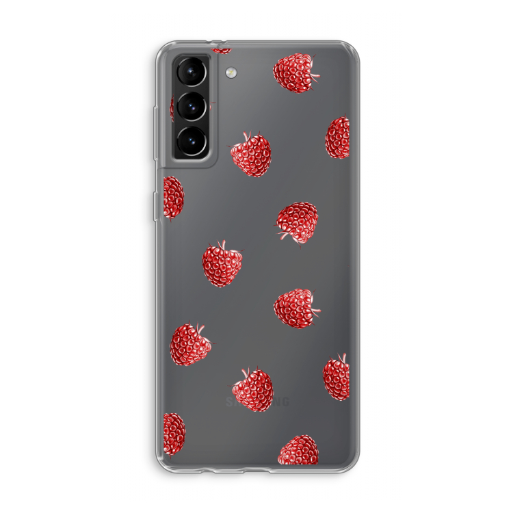 Framboosjes: Samsung Galaxy S21 Plus Transparant Hoesje