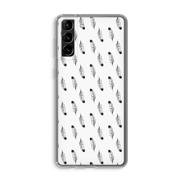 Pluimen: Samsung Galaxy S21 Plus Transparant Hoesje