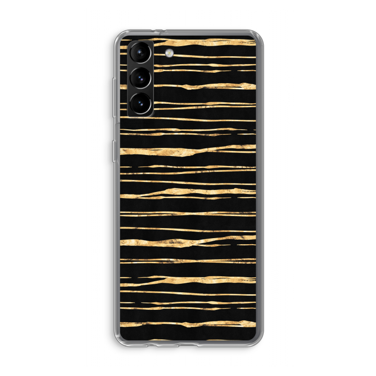 Gouden strepen: Samsung Galaxy S21 Plus Transparant Hoesje