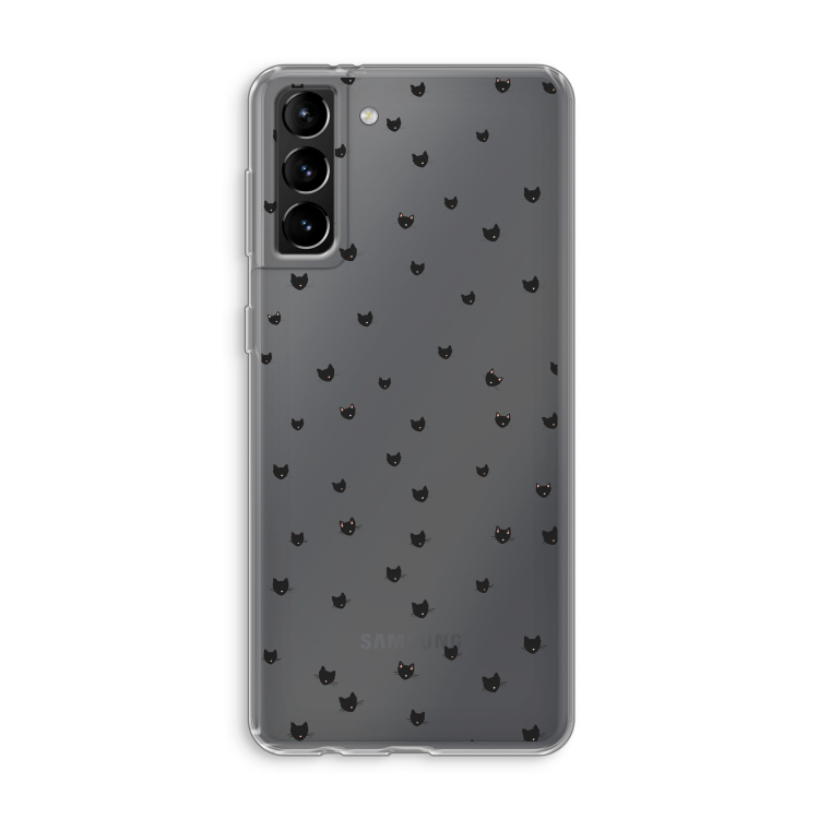Kleine kattenkopjes: Samsung Galaxy S21 Plus Transparant Hoesje