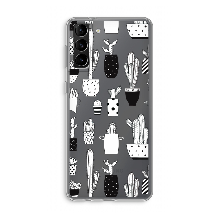 Cactusmotief: Samsung Galaxy S21 Plus Transparant Hoesje