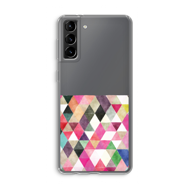 Gekleurde driehoekjes: Samsung Galaxy S21 Plus Transparant Hoesje