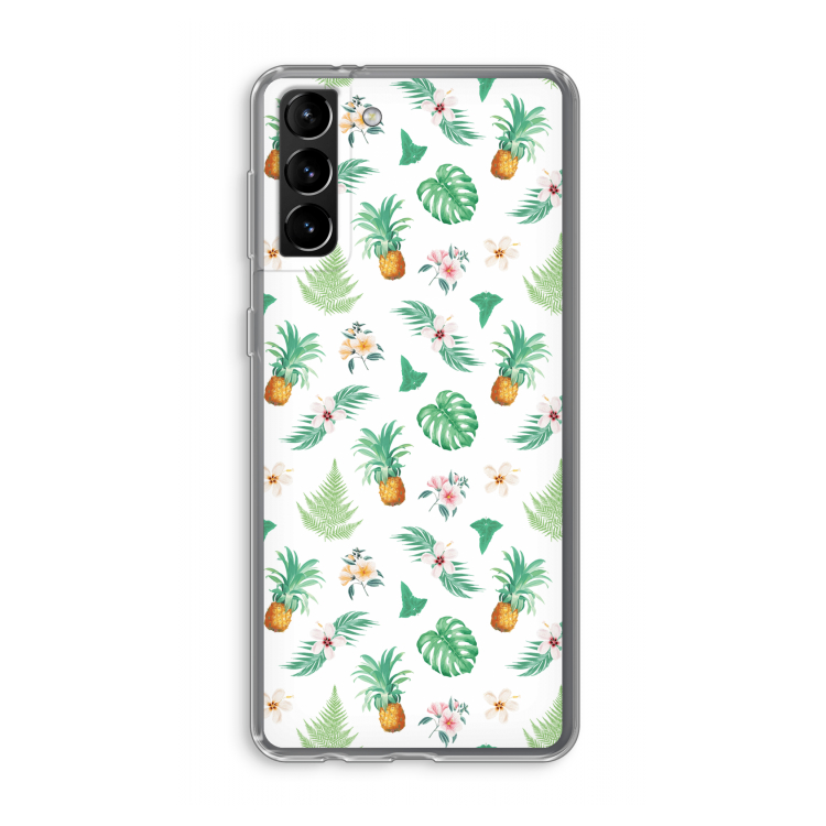 Ananas bladeren: Samsung Galaxy S21 Plus Transparant Hoesje