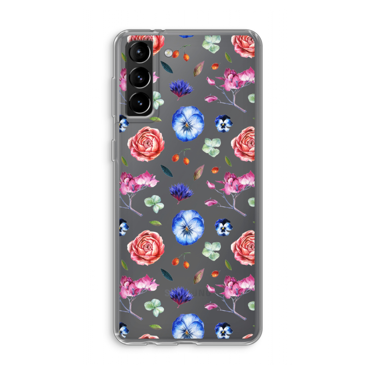 Bloemetjes: Samsung Galaxy S21 Plus Transparant Hoesje